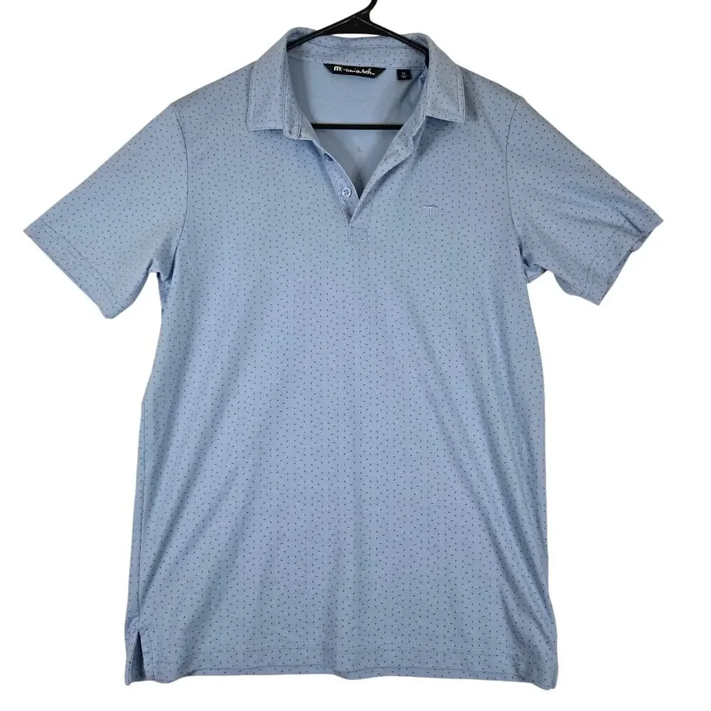 Travis Mathew Polo Mens Medium Blue Shirt Golf Office Polo Shirt 0841 - Picture 1 of 11